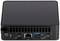 Ein kompakter schwarzer Computer mit mehreren Anschlüssen auf der Rückseite, einschließlich HDMI, Ethernet und USB-Ports.