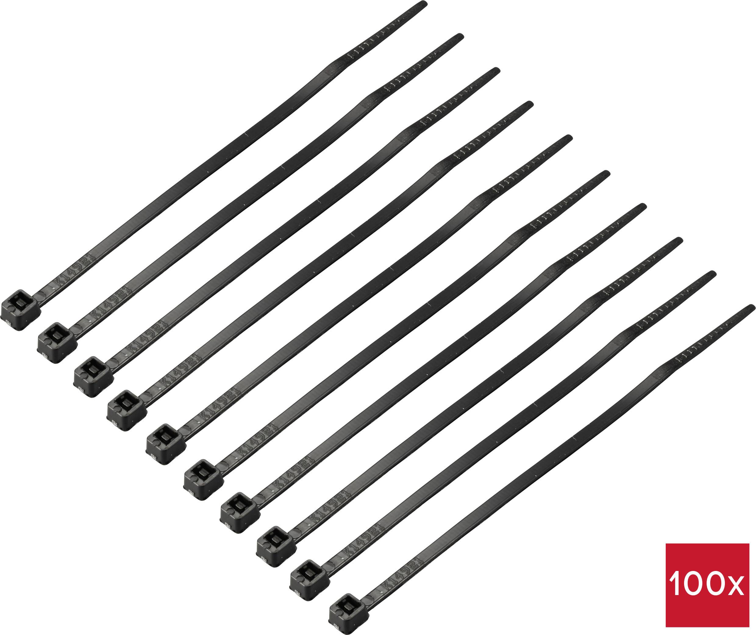 Thumbnail - TRU COMPONENTS TC-12533316 Kabelbinder 100 mm 2.5 mm Schwarz 100 St.