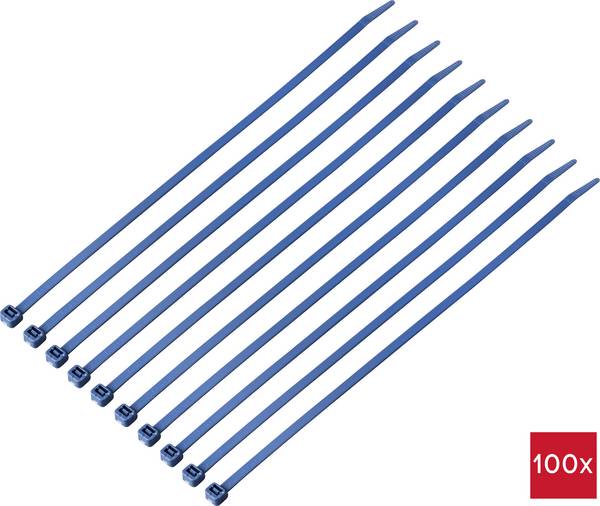 TRU COMPONENTS TC-12533356 Kabelbinder 280 mm 4.8 mm Blue Metall detektierbar 100 St.