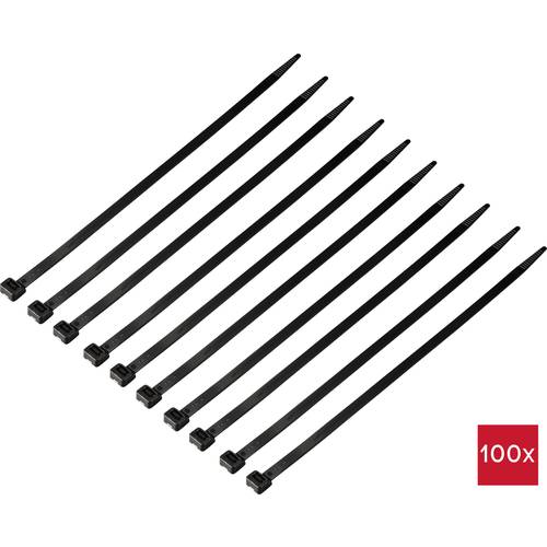 TRU COMPONENTS TC-12533364 Kabelbinder 300 mm 7.6 mm Schwarz 100 St.