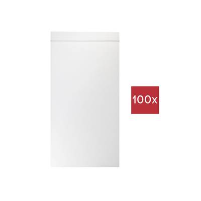 Weiße, rechteckige Schutzumschläge im 100er-Pack.
