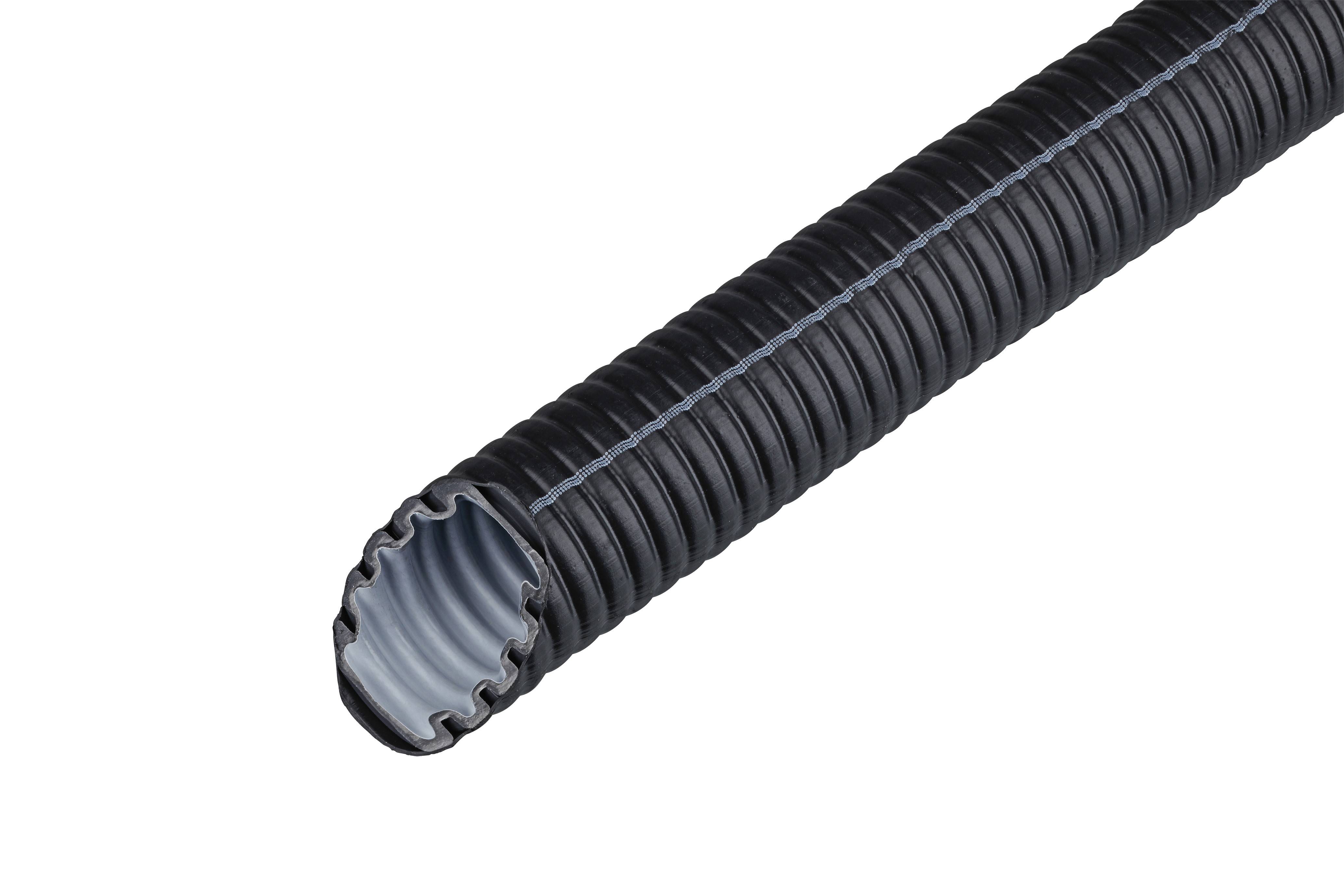 Fränkische Rohrwerke 25510040 FFKuS-EM-F-LS0H 40sw Wellrohr Schwarz 25 m