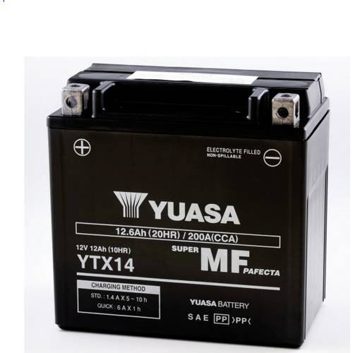 Yuasa YTX14 Motorradbatterie 12 V 12 Ah