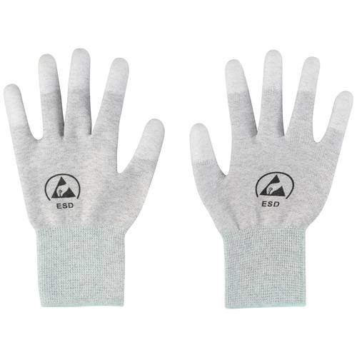 TRU COMPONENTS TC-12539844 ESD Handschuhe Hellgrau Kleider-Größe: M 1 Paar