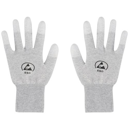 TRU COMPONENTS TC-12539848 ESD Handschuhe Hellgrau Kleider-Größe: L 1 Paar