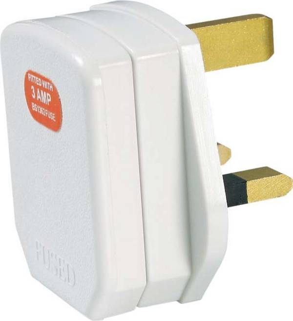 BACHMANN Schutzkontaktstecker, England UK 13A / 250V weiß, 13A Fuse