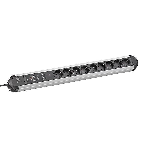 BACHMANN PRIMO Steckdosenleiste 9x Schutzkontakt Aluminium Gerätevollschutz, 1,75 m