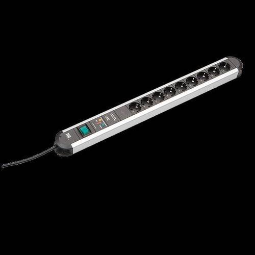 BACHMANN Steckdosenleiste Primo 9fach Gerätevollschutz und Schalter, 1,75 m