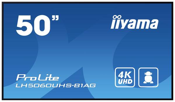 Iiyama LCD 4K UHD IPS Digital Signage Display EEK: G (A - G) 125.7 cm (49.5 Zoll) 3840 x 2160 Pixel 24/7 Anti-Einbrenn-Funktion, Media Playback-Funktion, Lautsprecher integriert