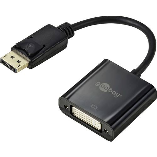 Goobay 69873 DisplayPort auf DVI-I Adapter / HD 1080p @ 60Hz / Adapterkabel DP auf DVI Konverter / Schwarz / Kabel 15 cm