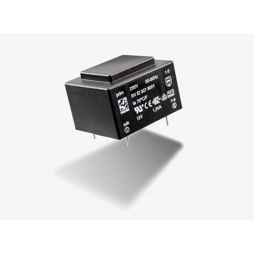Thumbnail - Hahn BV EI 307 8009 Printtransformator 1 x 230 V 1 x 6 V/AC 1.3 VA 216 mA