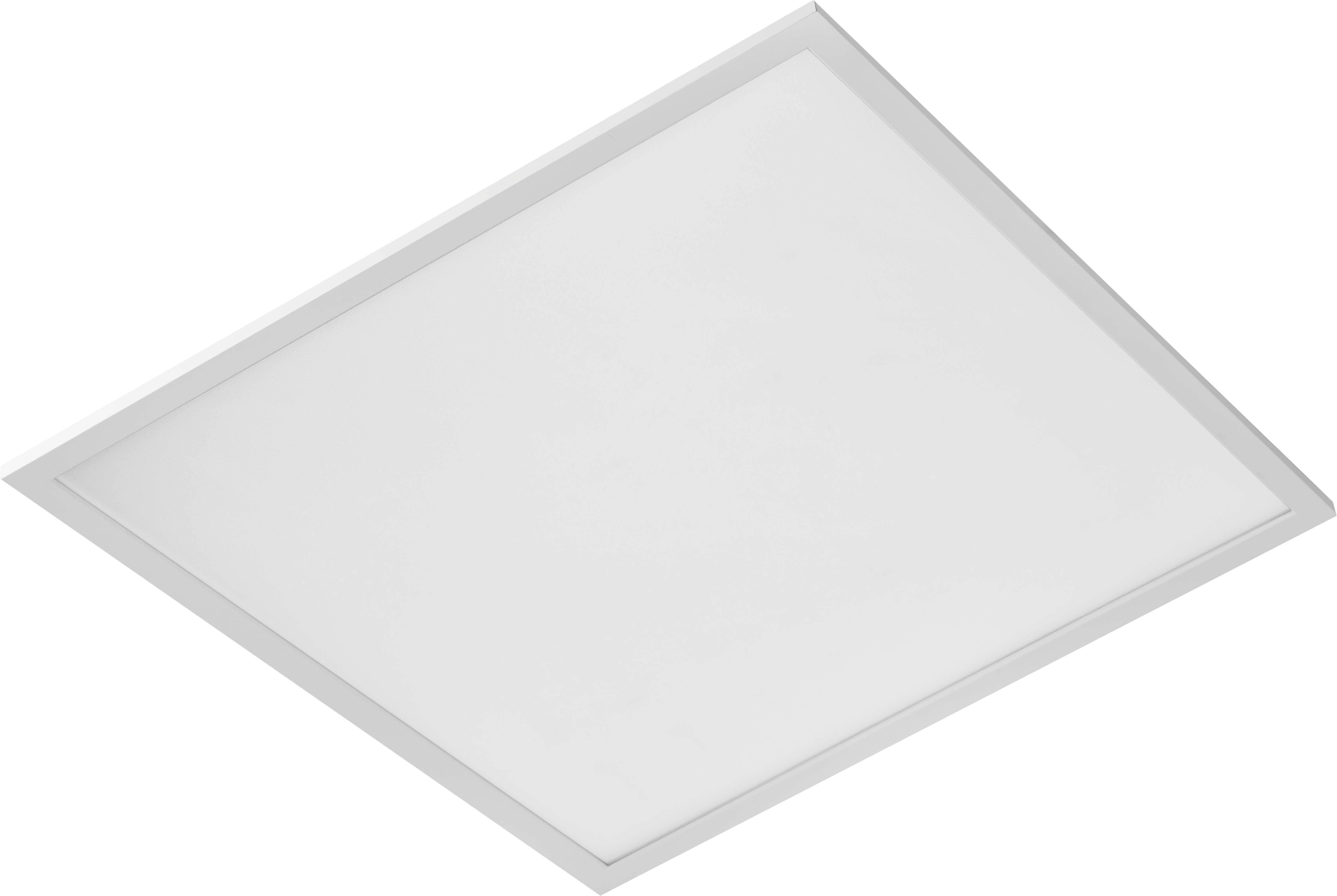 Ein quadratisches LED-Deckenpanel mit weißem Rahmen, geeignet für moderne Innenbeleuchtung.