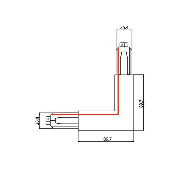 """,<br>Ein technisches Diagramm zeigt eine Winkelverbindung mit Maßen: Höhe 89,7, Breite 89,7 und Tiefe je 25,4 Millimeter.<br>""""