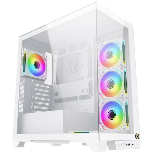 Xigmatek PC- Gehäuse Xigmatek Endorphin Ultra Arc Midi-Tower PC-Gehäuse Weiß Seitenfenster