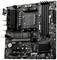 Schwarzes Motherboard von MSI mit mehreren Anschlüssen und Steckplätzen. Aufschrift 'Core Boost' und 'DDR4 Boost' sichtbar.