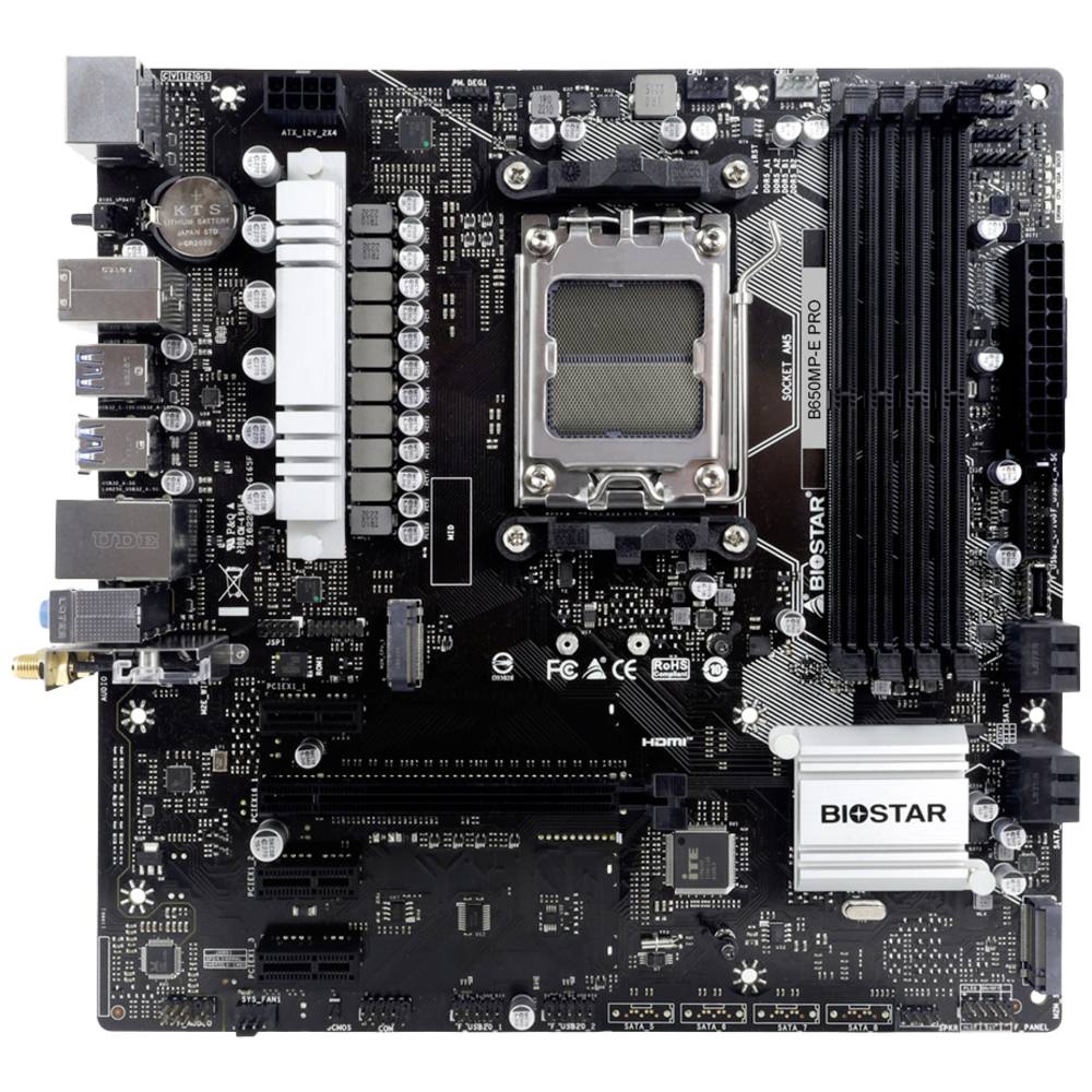 BioStar B650MP-E Pro Moederbord Socket AMD AM5 Vormfactor Micro-ATX Moederbord chipset AMD B650
