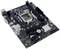 Eine Computer-Mainboard-Platine mit verschiedenen Anschlüssen, Steckplätzen und einem CPU-Sockel. Hintergrund ist neutral.