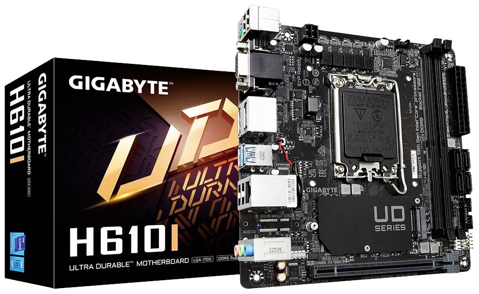 Gigabyte GA-H610I Mainboard Sockel (PC) Intel® LGA 1700 Formfaktor (Details) Mini-ITX Mainboard-Chipsatz Intel® H610 Exp
