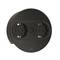 Schwarze, runde Steckdosenleiste mit zwei Steckplätzen, geeignet für flexible Stromversorgung in modernen Umgebungen.