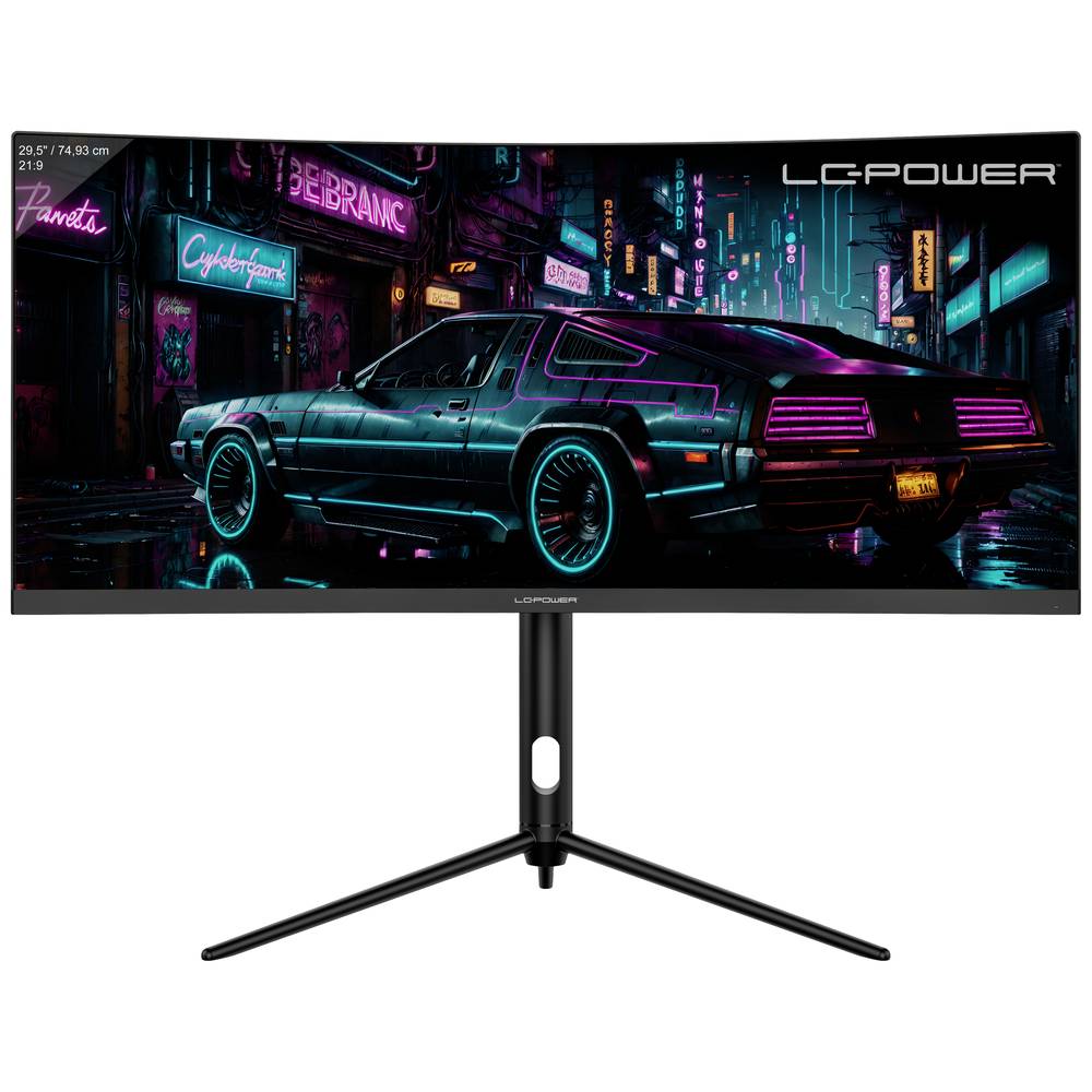 LC Power LC-M30UWFC Gaming monitor Energielabel F (A - G) 74.9 cm (29.5 inch) 2560 x 1080 Pixel 21:9 1 ms DisplayPort, HDMI, Hoofdtelefoon (3.5 mm jackplug) VA