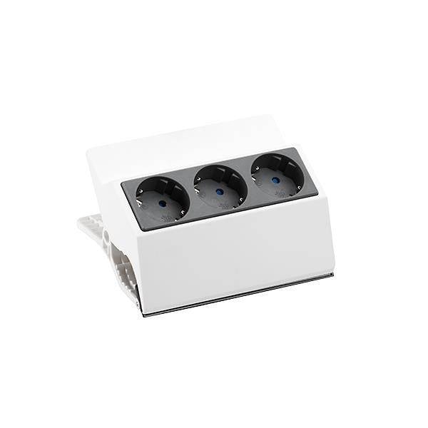 BACHMANN PEGGY Aufklemmsteckdosenleiste 3x Schutzkontakt, weiß, 3 m