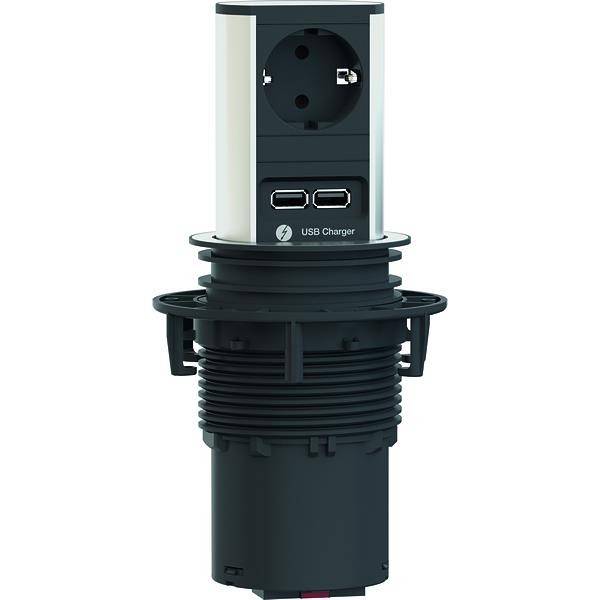 BACHMANN ELEVATOR 1xCEE7/3 USB Charger, Strom 2,0m CEE7/7