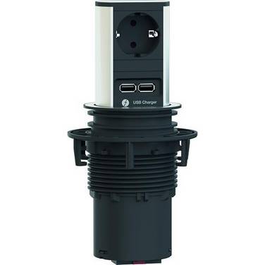 BACHMANN ELEVATOR 1xCEE7/3 USB Charger, Strom 2,0m CEE7/7
