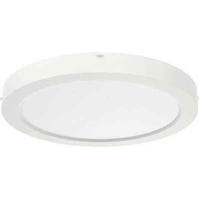 Runde, weiße Deckenleuchte mit schlichtem Design, die für gleichmäßige Beleuchtung sorgt. Ideal für moderne Wohnräume.