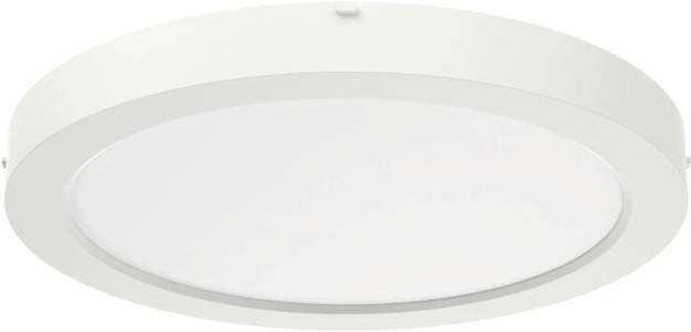 Runde, weiße LED-Deckenleuchte mit schlichtem Design.