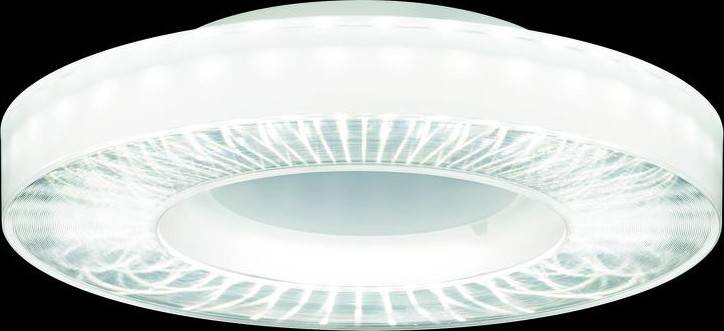 Runde Deckenleuchte mit klarem, modernem Design und hellem, kreisförmigem Lichtaustritt.