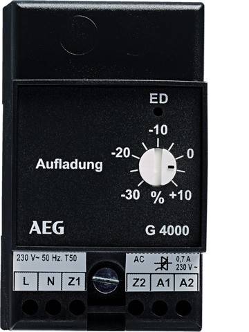 Schwarzes elektrisches Steuergerät mit Skala von '-30%' bis '+10%', Beschriftung 'Aufladung'. Markierung steht auf '-10%'.