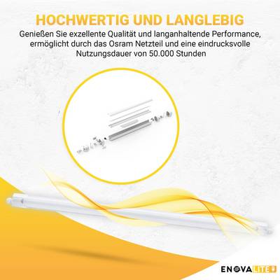 'Hochwertig und langlebig. Genießen Sie exzellente Qualität und langanhaltende Performance. Nutzungsdauer von 50.000 Stunden.'