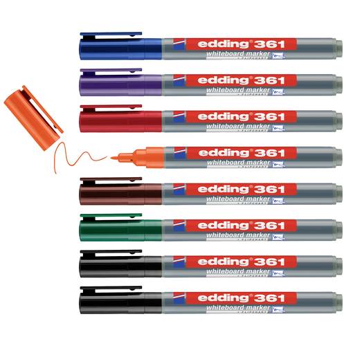 Edding 4-361-8-S2999 Whiteboardmarker Set Schwarz, Rot, Blau, Grün, Orange, Braun, Violett 8 St.