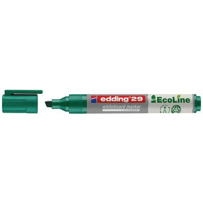 Grüner Whiteboard-Marker mit abnehmbarem Deckel, Marke 'edding 29 EcoLine'; recyceltes Material, für Trockenlöschung.