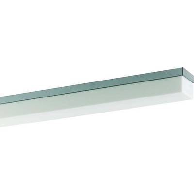 Weiße, rechteckige Deckenleuchte mit schmalem Metallrahmen, geeignet für moderne Innenräume. Sie spendet gleichmäßiges Licht.
