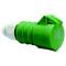 Grünes, zylinderförmiges elektronisches Gerät mit einer weißen Kappe und geripptem Körper, möglicherweise ein Sensor oder Schalter.