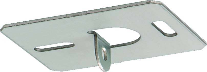 Metallwinkel mit zwei ovalen Löchern auf beiden Seiten und einem gebogenen Mittelteil. Geeignet zur Befestigung oder Montage.