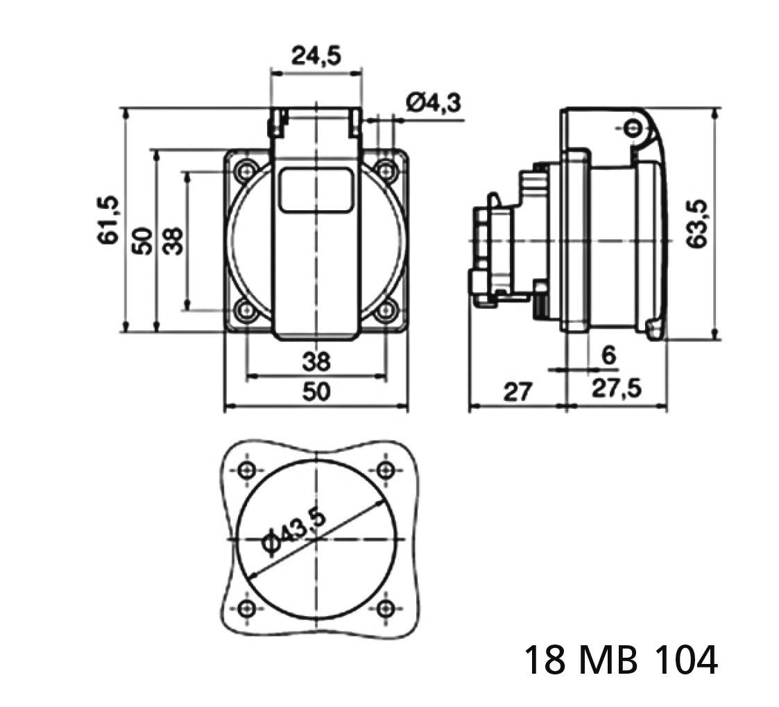 Bals Schutzkontakt-Anbausteckdose 71102 QUICK-CONNECT 16A 3P 250V IP54-1