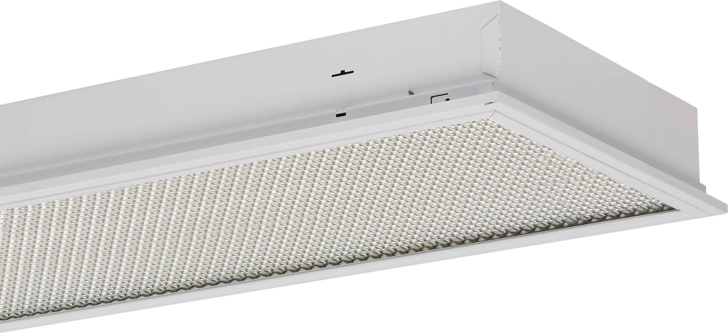 Weiße rechteckige LED-Deckenleuchte mit schlichter Struktur, geeignet für moderne Innenräume.