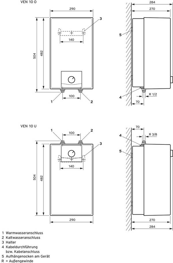 Vaillant Warmwasserspeicher eloSTOR VEN 10/7 U drucklos Untertisch 10L