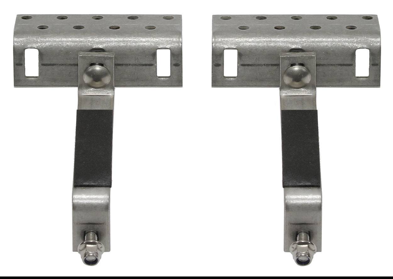 Strichzeichnung eines metallischen T-förmigen Bauteils mit mehreren symmetrisch angeordneten Bohrungen.