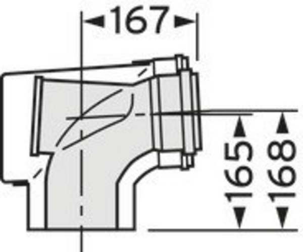Vaillant Revisions-T-Stück Bogen 87 Grad konzentrisch PP, 0020106383