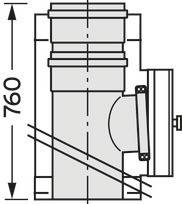 Technische Zeichnung eines Rohres mit Maßangabe von 760 mm. 