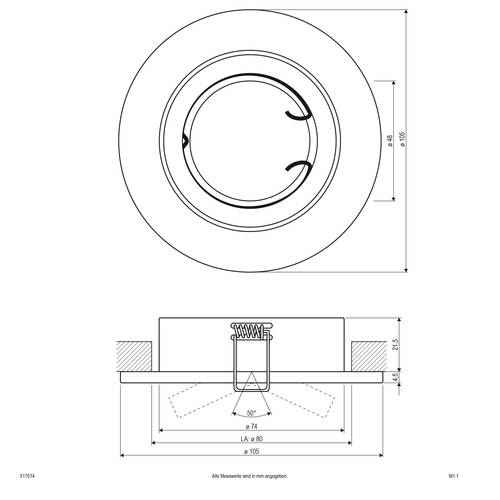 EVN 517014 517014 Einbauring Halogen ohne 50 W Chrom