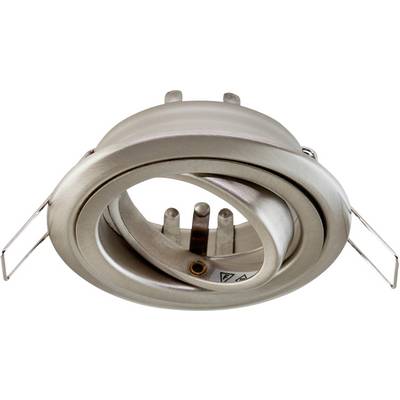 Technische Zeichnung eines runden Downlights mit Abmessungen. Zeigt Vorderansicht und Schnittansicht mit Maßangaben in mm.