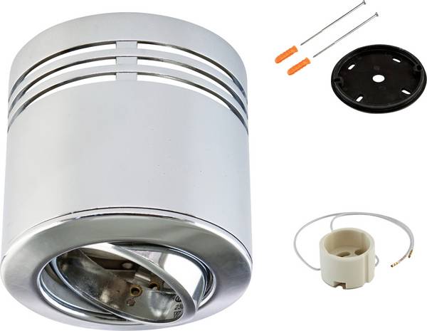 EVN 753811 753811 Aufbauleuchte Hochvolt-Halogenlampe GU10  50 W Chrom