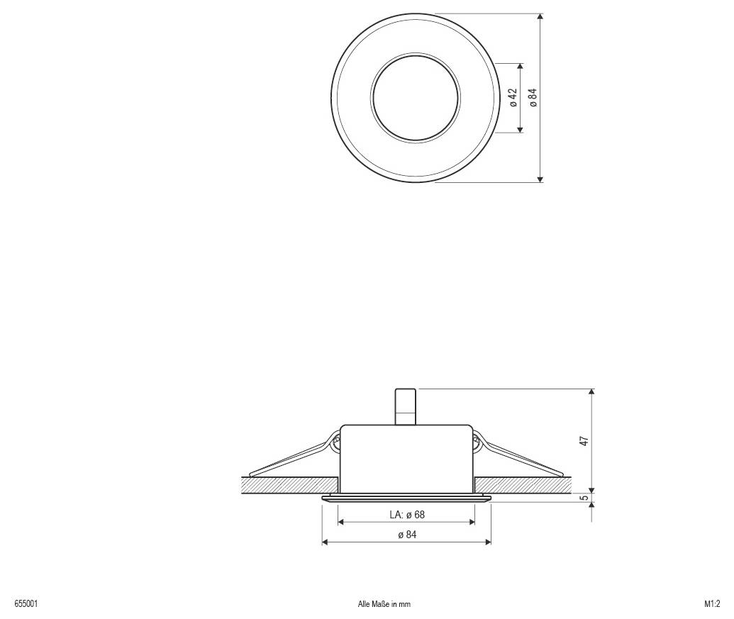 EVN 655001 655001 Einbauring Halogen ohne 50 W Weiß-2