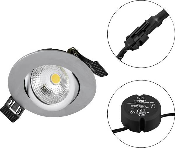 EVN S061502 S061502 LED-Einbauleuchte LED LED fest eingebaut 6 W Chrom
