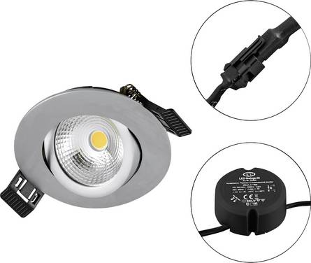 EVN S061502 S061502 LED-Einbauleuchte   LED LED fest eingebaut 6 W Chrom