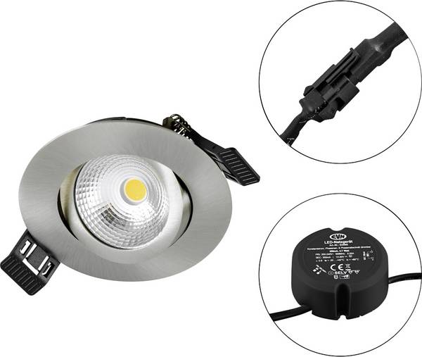 EVN S061302 S061302 LED-Einbauleuchte LED LED fest eingebaut 6 W Edelstahl